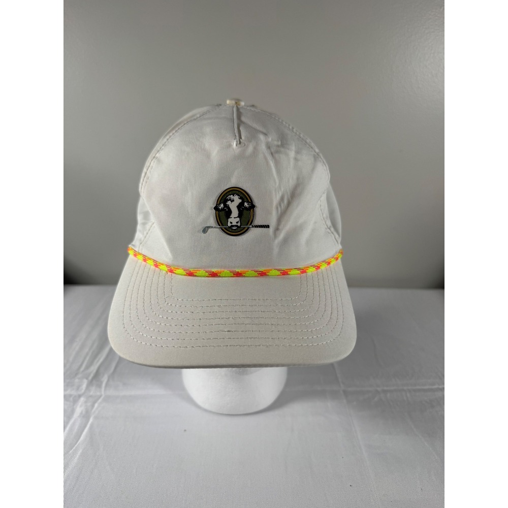 VTG Stonewall Golf Club Elverson PA Rope Hat White Cow Logo Cap Snapback